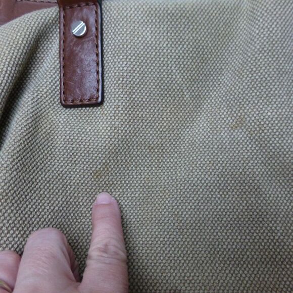 Michael Kors Hamilton Canvas Handbag Tote Purse Leather Handles Strap Lock - Picture 9 of 12